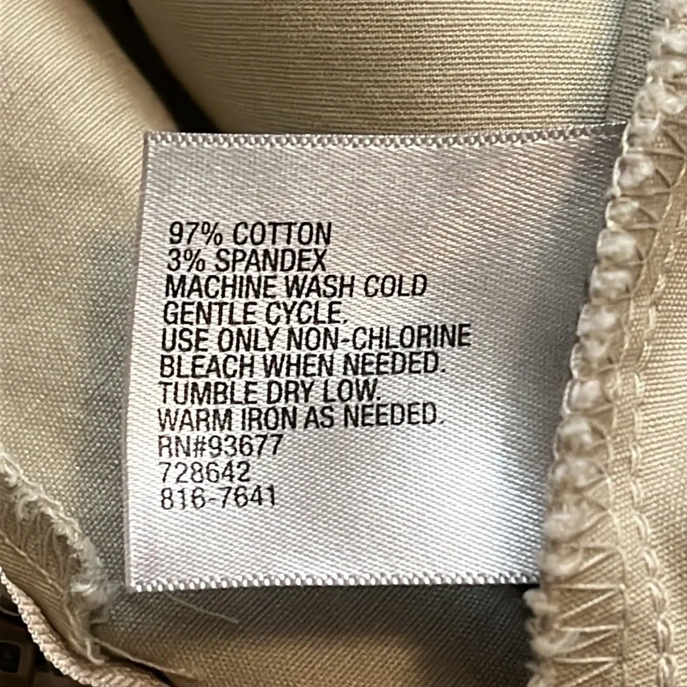 WORTHINGTON mid length tan skirt back zipper womens size 6 cotton/spandex